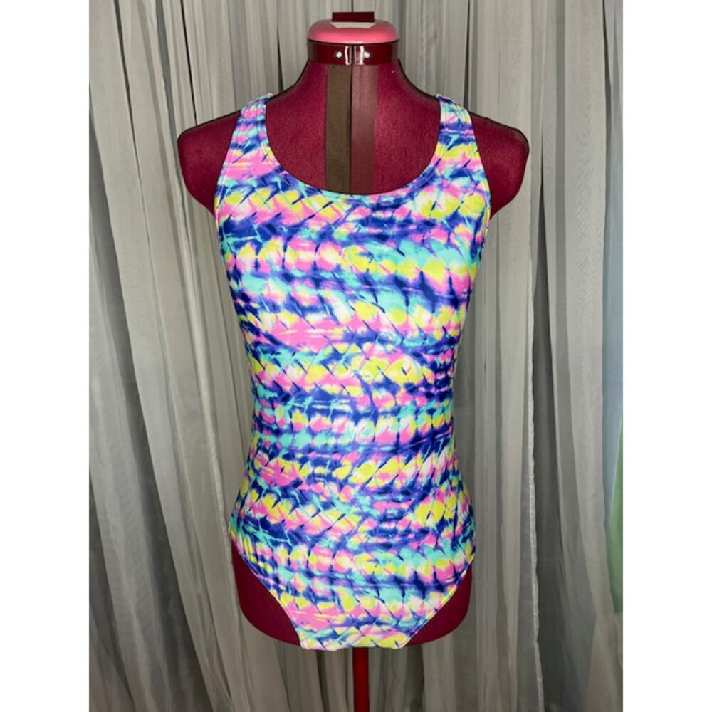 Speedo one piece swimsuit racerback pink blue